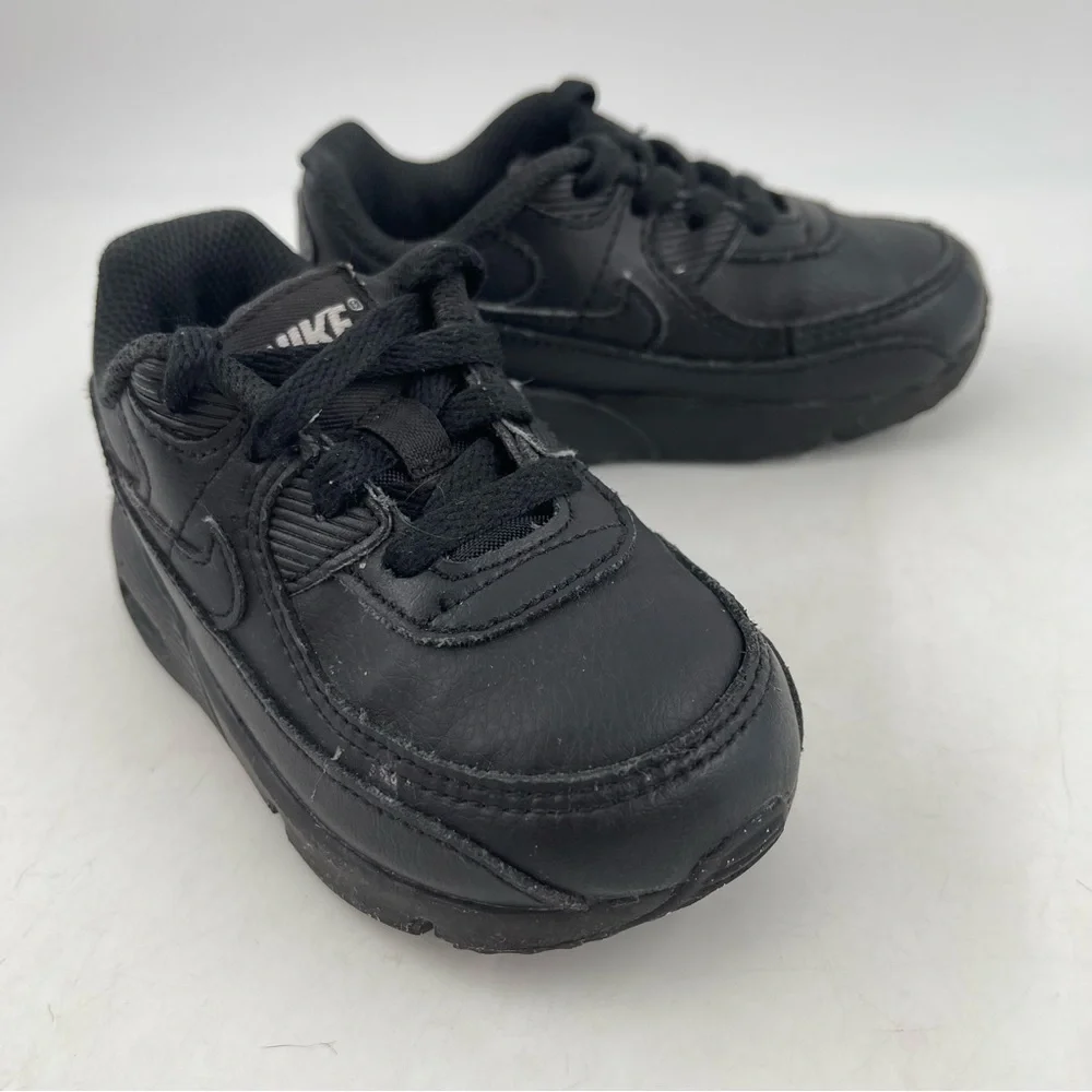 Nike Infant Air Max 90 LTR Triple Black Casual Athletic Shoes - Size 7 C